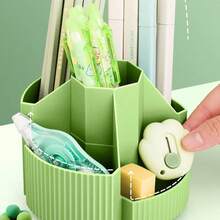 1pc 5-Compartment 360° Rotating Desktop Pen Holder Storage Box, Large Capacity Multi-Function Stationery Organizer, Suitable For Students, Men, Women, Girls, Can Hold Makeup Brushes, Home Decor, Back To School Supplies - Multicolor - View 6