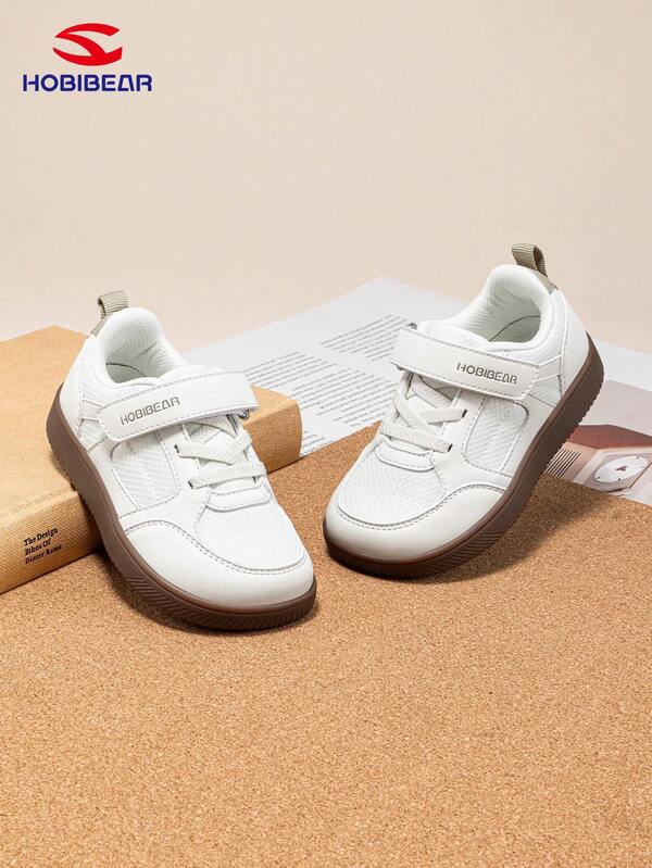 HOBIBEAR 1 Pair Kids' Sports Shoes, Hook And Loop Flat Sneakers, Versatile Casual Shoes For Girls And Boys, Outdoor Walking Shoes, Rubber Sole Non-Slip School Shoes, Suitable For Commuting