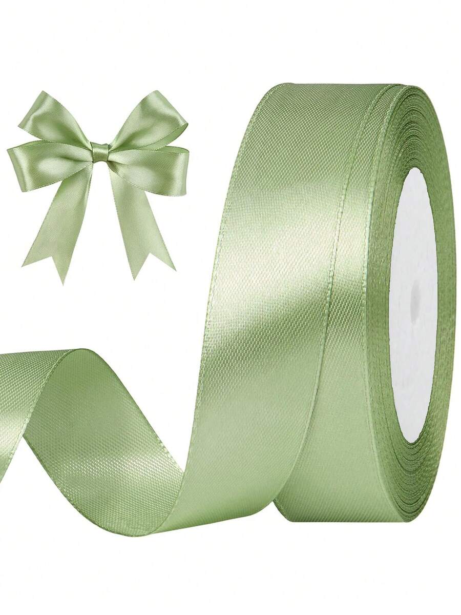 Sage Green Satin Ribbon 1 Inch X 20 Yards, Solid Fabric Sage Green Ribbon For Gift Wrapping, Bow Making, Wreaths, Bridal Bouquets, Floral, Sewing Crafts, Weddings, Baby Showers And Handmade Decor - Mint Green - View 1