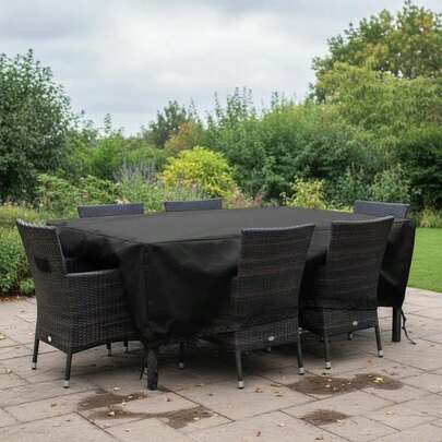 Protective Cover For Patio Furniture, Garden Furniture Made Of Oxford Fabric, Waterproof Square Patio Table Covers With Ventilation For All Weather Conditions, Tarpaulin (188 X 188 X 71 Cm)-XY969923