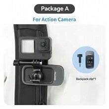 TELESIN 磁吸背包夾，適用 GoPro Hero、 Action 360 度旋轉肩帶磁吸支架，適用 Insta360 Ace Pro 2、X5、X4、X3、 Nano Action 6、5 Pro、4、3 Pocket 3 - 查看 16