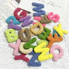 2件裝自黏式雪尼爾字母貼布，刺繡 A-Z 英文字母毛巾貼布，適用於 DIY 衣物、包包、夾克裝飾 - 雪尼爾字母 - 查看 2