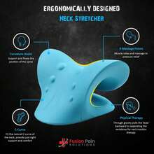Neck Stretcher For Pain Relief, Neck And Shoulder Relaxer Cervical Traction Device Pillow For Muscle Relax And TMJ Pain Relief - Màu xanh lam - Xem 5