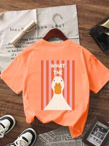 3pcs/Set Tween Girls' Printed Short Sleeve T-Shirts, Suitable For Tween GirlsSummer Tops, Young Student Clothing - Multicolor - View 4
