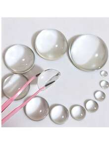 20pcs Round Transparent Flat Bottom Glass Cabochons, Clear Glass Round Patches, Suitable For Embossed Photo Pendants, Handmade Felt Simulated Animal Eyes Glass Beads Jewelry Making, Blank Base Trays, Bracelets, Necklaces, Earrings DIY Jewelry Making Accessories Perfect For Creating Unique Collectibles - Glass - View 4