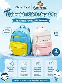 Ultra-Lightweight Ergonomic Student Backpack, Weight-Reducing Shoulder Bag For Boys And Girls Grades 1-6, Weight-Distribution Back Support System, Ergonomic 3D Back Cushion Design, Breathable Comfortable Shoulder Straps, Adjustable Safety Chest Buckle, High-Visibility Reflective Strips For Night, Water-Resistant Durable Fabric, Multi-Compartment Scientific Storage Structure, Fits A4 Textbooks, Folders, Water Bottles, Lunch Boxes And School Supplies - Multicolor - View 10