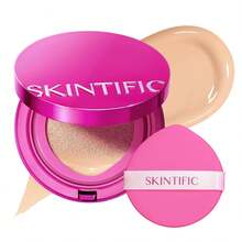 SKINTIFIC Cover Glow Perfect 氣墊粉底液－自然光澤妝感、中至高遮瑕、保濕胜肽複合物、輕盈配方，適合乾性與混合性肌膚 - 01 VANILLA - 查看 4