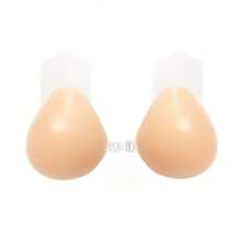 1pc/2pcs Silicone Teardrop-Shaped Lift-Up Breast Petals For Wedding Dress, Push-Up Invisible Nipple Covers For Camisole Dress, Anti-Sagging - Beige - View 12