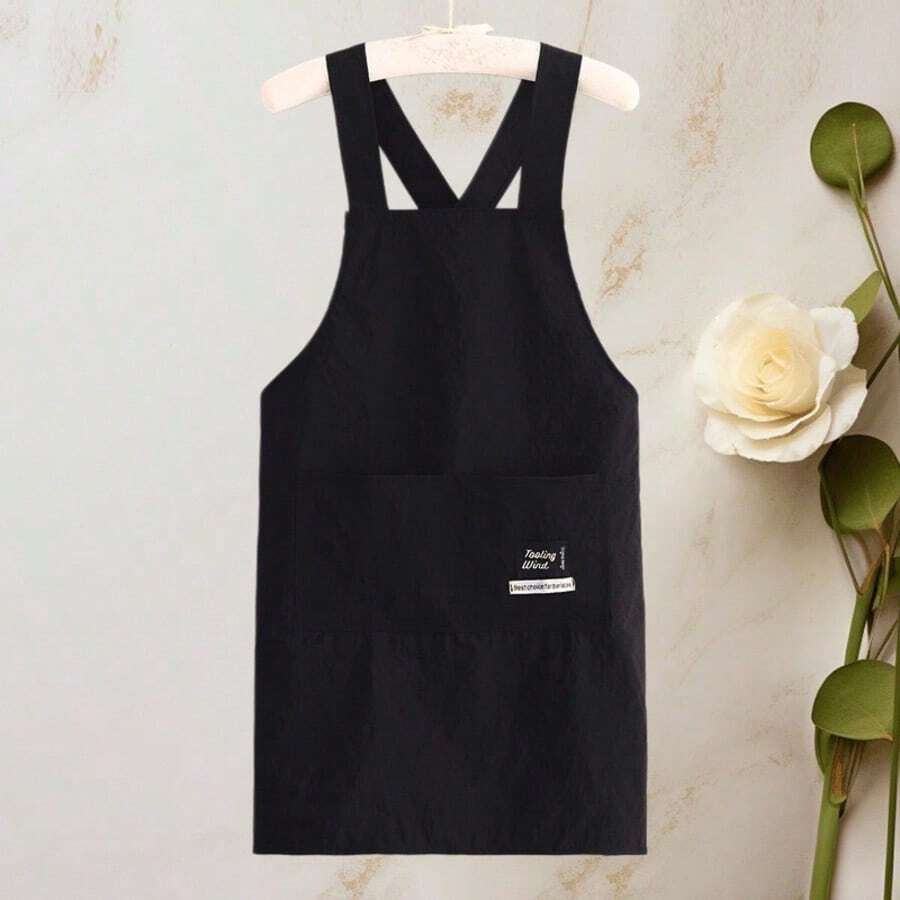 Waterproof Cross Back Apron With Pocket, Oil Resistant X-Back Chef Cooking Apron, Reusable Work Apron For Kitchen Home Bakery Coffee Shop Florist Craft Use Christmas,Halloween - Multicolor - View 1