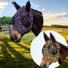 2pcs Leopard Print Horse Face Mask, M/L Size Optional, Comfortable Horse Face Mask With Ears, UV Protection And Sun Protection, Soft And Lightweight, Breathable, Mosquito And Fly Proof - Decorative - View 7