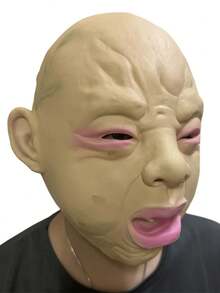 1pc Halloween Funny Crying Face Mask, Latex Crying Head Cover, Cosplay Party Costume Prop - A - View 7