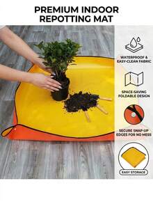 1pc Indoor Soil Replacement Mat, Foldable Waterproof Leak-Proof Potting Mat For Indoor Gardening, Easy Cleanup To Keep Floor Clean, Suitable For Balcony And Indoor Soil Mixing - Gardening Mat - View 3
