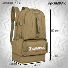 Super Backpack Kampak Mr04 Expandable Multipurpose Camping - Khaki - View 2