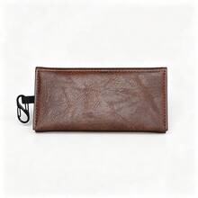 1PC Creative New 2-Layer PU Leather Tobacco Pouch, Smoking Accessories Storage Bag, Creative Wallet, Portable Tobacco Bag, Multiple Colors Available, Perfect Gift For Boyfriend! - Button-down Style - View 17