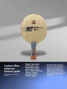 1pc External Carbon Fiber Table Tennis Blade, Imported Blue Carbon, Professional Grade Fast Attack Loop Paddle, DIY Mode, Helps Improve Technical Advantage, Suitable For Professional Players - Multicolor - View 17