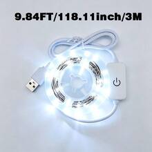 1m To 5m Indoor LED Light Strip, Dual Color Cold And Warm Options. USB Powered, Touch Button Control. Suitable For Bedroom, Mirror, Kitchen, TV Background Wall, Desk And Holiday Atmosphere. - Touch Light Strip - View 18