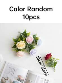 10/20pcs Artificial Roses, Flocked Material Soft Touch 10cm/4in, Suitable For Wedding Decor, Bridal Bouquet, Home Decor, Anniversary, Birthday Party, DIY Crafts, Floral Centerpiece, Party Backdrop, Outdoor Garden Decoration - Rose - View 15