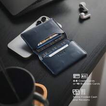 Men Wallet & Check Holder - Navy Blue - View 4