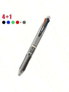 Clickable Multi-Color Ballpoint Pen, 4-In-1 Multifunctional Writing Pen, Stationery, Student Supplies - 4-color Ballpoint Pen + 1 Pencil Lead - View 8