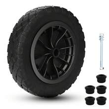 14" Solid Wheelbarrow Tire – 3.50-8 Heavy Duty PU Replacement Wheel With Rim For Garden Trolley, Barrow & Go-Kart - Black Diamond Pattern - View 7