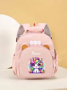 Ransel Mini Nilon yang Dapat Disesuaikan dengan Motif Unicorn Kartun, Tali Bahu yang Dapat Diatur, Penutup Resleting, Hadiah Ulang Tahun - MultiWarna - View 18