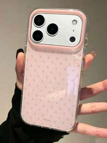 可愛粉色波點圖案亮面果凍手機殼，適用於 iPhone 17 Pro Max 16 Pro Max 17 16 15 14 13 12 Pro Max 11，可愛防震軟殼背蓋 - 粉色 - 查看 2