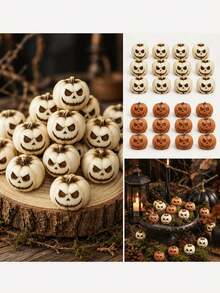 12/6/1pc Resin Pumpkin Decor, Mini Pumpkin Decor, Artificial Mini Pumpkin Decor, Perfect For Halloween Party, Home Garden Decor Crafts, Table Centerpiece And Party, Outdoor Garden Decor, Fan, Room Decor, Teacher Gift, Wedding Decor, Holiday Accessory, Garden Furniture, Garden, DIY, Bedroom Decor, Kitchen Decor, Dorm Essentials, Storage Room, Travel Essentials, Bachelorette Party Supplies, Desk Accessories, Home Decor - Multicolor - View 3