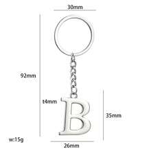 Minimalist Metal Alphabet Keychain, 1 Pc A-Z Initial Pendant, Stylish Bag Charm & Key Ring, Personalized Bag Charm, Gift For Friends & Lovers - Silver - View 33