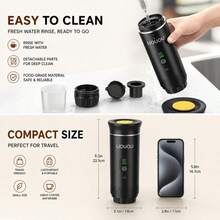 On-The-Go Self-Heating Coffee Maker, USB Rechargeable 2-In-1 Espresso Gadget For Busy Moms, Car & Daily Errands,Coffee Maker,Kitchen Essentials,Kitchen Appliance,Espresso,Coffee Capsule Storage Bag - Multicolor - View 10
