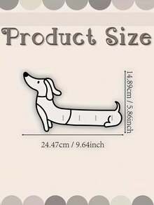 White Dachshund Wall Hook Storage Rack, Wooden Key Holder With 4 Hooks, Suitable For Bedroom And Office Decor, Modern Style Metal Clip, Housewarming Gift - Multicolor - View 3