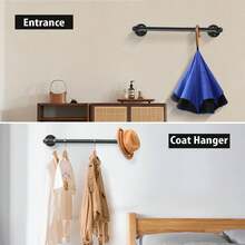 1PC Wall Mounted Industrial Pipe Clothes Rack – Bathroom Towel Bar & Handrail Holder, DIY Hardware Accessory For Clothes & Towel Storage - 60 cm - View 5