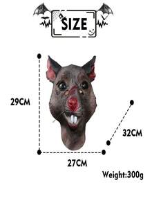 Rat Mask Latex Scar Rat Mask Animal Halloween Cosplay Party Costume Prop - Multicolor - View 4