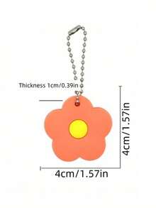 5/1pc Cute Flower Key Cover, Contrast Color Design, Cute Floral Cartoon Silicone Key Cover, Decorative Key Identification Protection Cover, Women's Keychain Accessory, Small Gift For Sisters, Lovers, Friends, Perfect Gift For Her - View 5