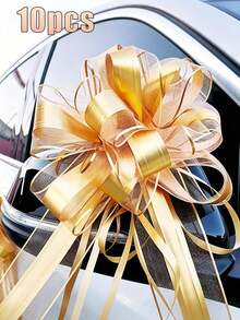 10/20件組婚車裝飾蝴蝶結流蘇禮品包裝緞帶，婚禮裝飾緞帶，適用於婚車、椅子/樓梯/桌面裝飾，婚禮桌椅裝飾、禮品包裝、派對、生日 - 彩色 - 查看 9