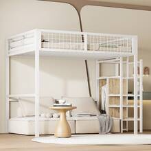 Estructura de cama alta para niños - Blanco - Ver 1