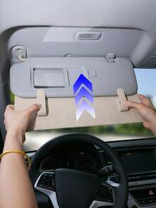 Car Sun Visor Extender, Elastic Clip Installation Car Sun Visor Extension Board, Sun Visor Extender Accessory, Extended Car Sun Visor Cover, Anti-Glare Driving, Blocks UV Rays, With Adjustable Clips, Faux Leather Texture Design, Suitable For Various Car Models, An Interior Car Accessory, Universal Fit For All Car Models, A Great Gift For Friends With Cars - Multicolor - View 2