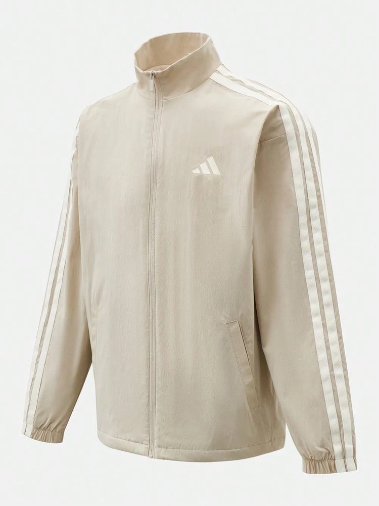 Adidas 男士 ST 3ST WV JKT 梭織運動夾克 KR2518 - 米色 - 查看 1