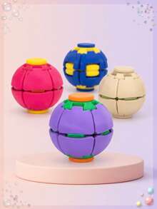 Best-Selling 3D Printed Deformable Press & Rotate Fidget Ball, Multi-Color Rotating Stress Relief Accessory For Teens, Portable Handheld Anxiety Relief Toy, Popular Finger Decoration, Suitable As Holiday Birthday Gift For Teens - Multicolor - View 8