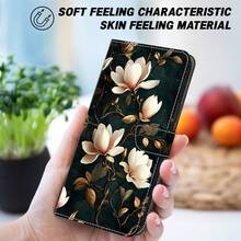 GLANDOTU Vintage Oil Painting Style Magnolia Pattern PU Leather Phone Wallet Case, With Card Slots, Lanyard And Flip Cover Stand, Compatible With Multiple Phone Brands And Models - Multicolor - View 5