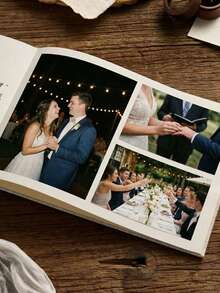 Custom Linen Wedding Guest Book, Personalized Linen Hardcover Photo Album, Photo Guest Book, Wedding Keepsake & Anniversary Commemorative Album - Multicolor - View 6
