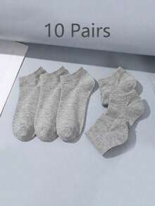 3/10/15/20 Pairs Men's Black And White Summer Invisible Short Socks Simple Practical Multifunctional - B - View 11