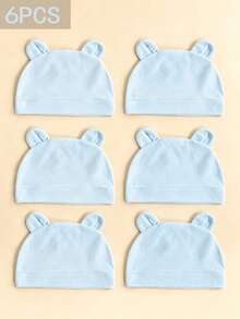 6 pezzi Cappellini da ospedale in puro cotone carini per neonati, sottili e traspiranti, adatti per bambini e bambine, primavera/estate, scelta regalo perfetta - Multicolore - Visualizzare 1