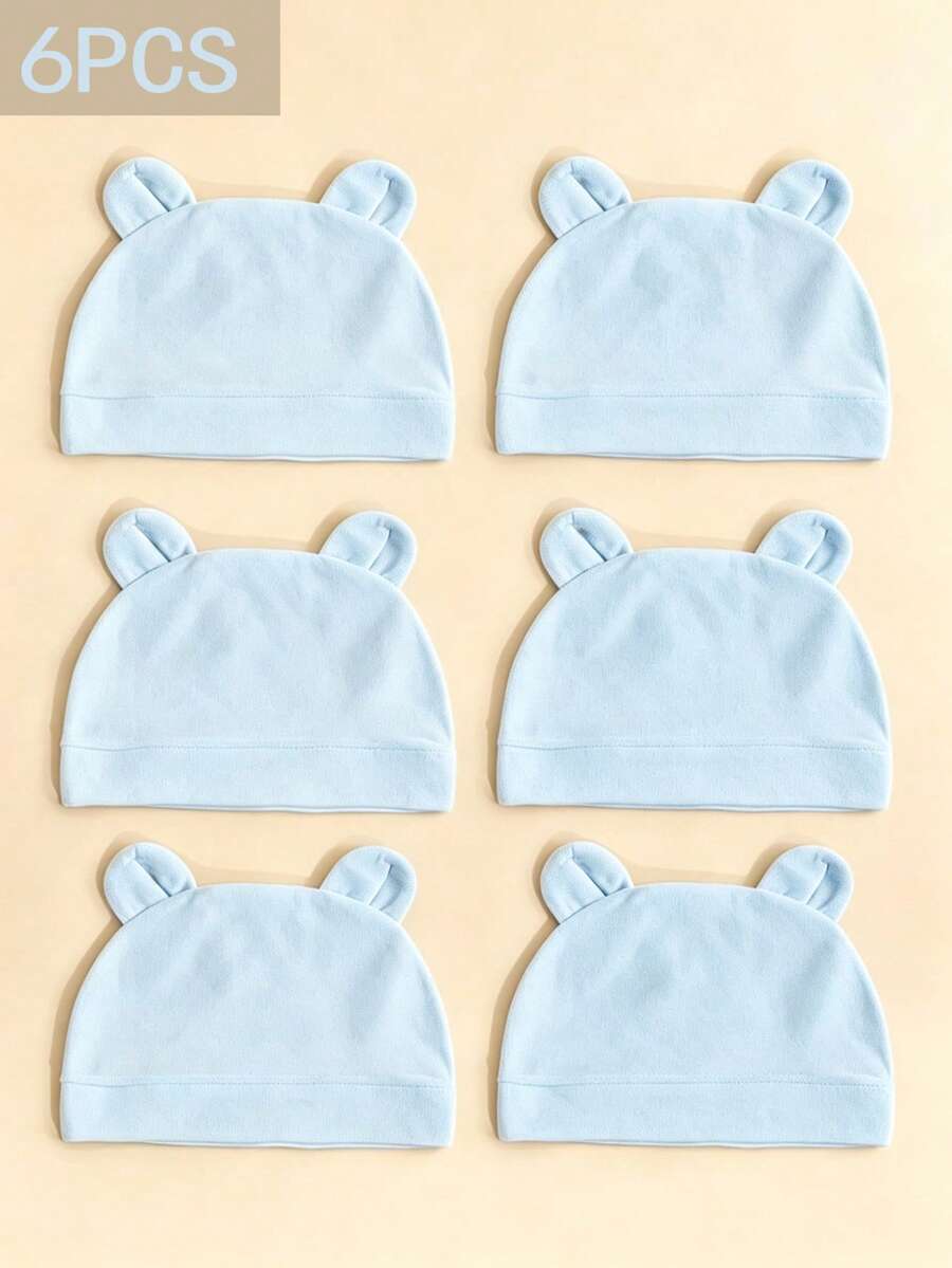 6 pezzi Cappellini da ospedale in puro cotone carini per neonati, sottili e traspiranti, adatti per bambini e bambine, primavera/estate, scelta regalo perfetta - Multicolore - Visualizzare 1