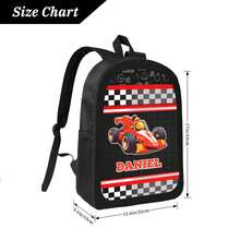 Personalized Racer Cars Backpack | Car Racers Fan Back To School Backpack Boy Gift, Graduation Gift - Red Violet - View 3
