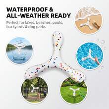 1pc Durable Lightweight Triangular Flying Disc, Water-Flying Disc Dog Toy, Interactive Soft , Outdoor Dog Play And Training Toy, Medium To Large Dog Throwing Toy, Waterproof All-Season, Suitable For Lakes, Beaches, Swimming Pools, Backyards Or Dog Parks - Multicolor - View 6
