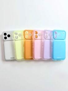 Simple Macaron Color Matte Phone Case Compatible With IPhone 17 Pro Max 17 Pro 17 16 Pro Max 16 Pro 16 15 Pro Max 15 Pro 15 14 Pro Max 14 Pro 14 13 Pro Max 13 Pro 13 Stylish Solid Color Large Window Soft Back Cover With Camera Protector - Pink - View 3