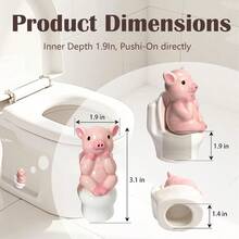 Ceramic Pink Pig Toilet Bolt Cover, Bathroom Floor Screw Cap, 2-Piece Set - C - View 2