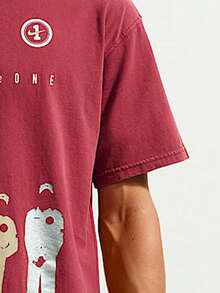 Nike Men's AS U NSW TEE LSE AF1 DNA Short Sleeve Knit Collarless T-Shirt TIM3739-677 - Burgundy - View 4