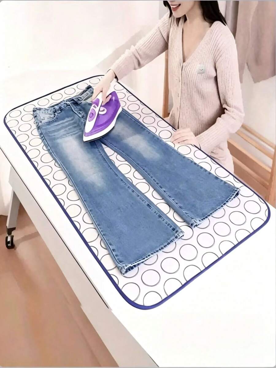 1pc Foldable Ironing Pad Heat-Resistant Ironing Board Waterproof Anti-Slip Hanging Soft Mat For Home Bedding Clothing Travel Portable Lightweight Space-Saving Ideal Gift - Multicolor - View 1