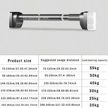 可調節金屬伸縮式浴簾桿，伸縮設計衣櫥支撐桿，底部附防滑矽膠墊，無需鑽孔安裝。此浴簾桿兼衣物掛桿適用於浴室、廚房、陽台等多種場景。 - 均碼 - View 4